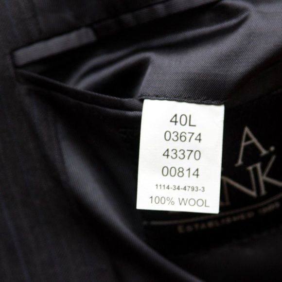 40L Jos A Bank Signature Men's Blazer Jacket Dark Grey Charcoal Striped C070604 - Picture 12 of 12